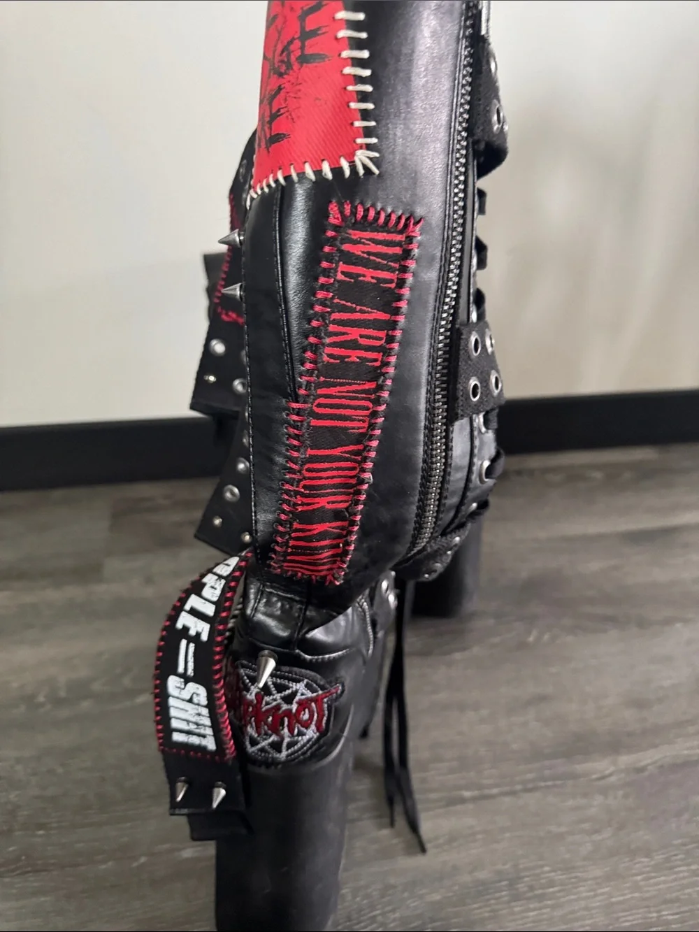 Dolls Kill Black Platform Slipknot Boots. People equal 💩. Rare worn once. - Picture 4 of 4